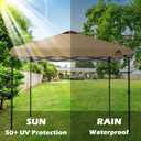 10x10ft Canopy Replacement Top Cover with Air Vent, UV Protected & Waterproof Pop-up Canopy Roof, Adjustable Elastic Straps for Outdoor Patio Garden Sun Shade Tent (Top Only) (Khaki)