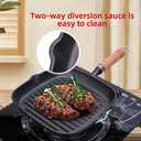 Nonstick Cast Iron Grill Pan with Double Spouts, 8.7-inch Durable Skillet for Stove Tops, Ideal for Indoor & Outdoor Cooking (8.7inch / 22cm)