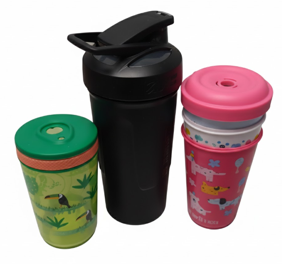 5 cup black green Pink