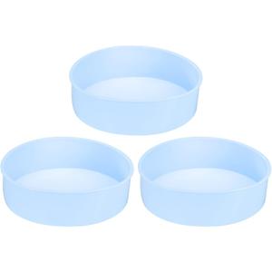 HARFINGTON 3 Pcs Round Cake Pans 7.8" Nonstick Quick Release Silicone Cake Mould Bakeware Tools for Baking Cupcakes Bread Pizza, Blue