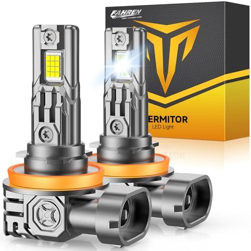 FAHREN H11/H8/H9 Light Bulbs, 90,000LM Super Brighter, 1:1 Design Plug N Play, 6500K Cool White, IP68 Waterproof, 10 Years Long Life with Cooling Fan, Pack of 2 Tail Light Lenses