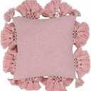 Tov Furniture Stone Washed Blush Pink Cotton Tasseled Pillow