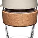 KeepCup Brew Cork, Reusable Glass Tumbler with Natural Cork, Tall Coffee Cup 12oz/340ml - Filter