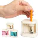 YPLUS Electric Pencil Sharpener for Kids, Super Portable Small Colored Pen Sharpeners, Automatic Mini Sharpener for Classroom,Stocking Stuffers for Kids Toddler - White