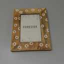 Foreside Home & Garden White Flower Pattern 4x6 Inch Wood Decorative Picture Frame FFRD09976, Natural