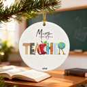 Teacher Appreciation Gifts, 2025 Christmas Ornament, Teacher Memory Ceramic Keepsake, Thank You Gift, End of Year Teacher Appreciation (C5)