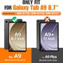 SEYMAC stock Case for Samsung Galaxy Tab A9 8.7'', Full-Body Drop Protection Case with Screen Protector Pencil Holder [360 Rotating Hand Strap] &Stand, Green+Black