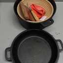 Advanced Cast Iron Dutch Oven for Baking, With Banneton Bread Proofing Basket & Baking Supplies, 5QT Multi-Functional Dutch Oven Pot with Lid, Cast Iron Bread Pan, Black