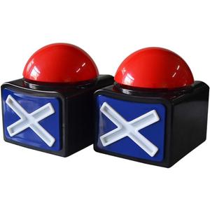 2Pcs Game Buzzer, Answer Buzzers for Game Show with Light & Alarm Sound Game Show Button Box Party Contest Prop Toy, Trivia Quiz Got Talent Buzzer for Family Feud Game