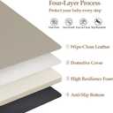 50"x50" Premium Baby Play Mat, Memory Foam with Wipe-Clean Leather Cover, Non-Slip & Machine Washable Floor Mat for Tummy Time, Crawling and Family Bonding Time, Grey