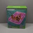 SLOOSH Inflatable Tanning Pool Lounger Float, 85" x 57" Extra Large Pool Floats Adult with Pillow, 4 in 1 Suntan Tub Raft Floatie,Sunbathing Bed Lounge for Water Blow Up Ball Pit, XL-Pink White