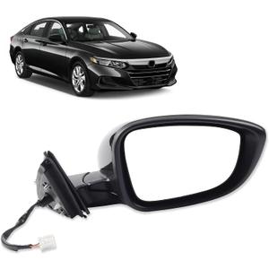 Dasbecan Right Passenger Side Door Mirror Compatible with Honda Accord LX Sport 1.5T 2018-2025 Power | Non-Heated | Paint to Match Repalces# HO1321328 76208-TVA-A02 (3Pins-Black)