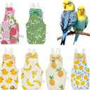 6Pcs Bird Diaper - Reusable Parrot Diapers with Waterproof Inner, Washable Pet Bird Diapers for Cockatiel Budgie Lovebird Parakeet Canary Monk (Medium) (Multiple colors)