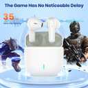 Wireless Bluetooth Earbuds, Student Bass Stereo Headphones, IPX4 Waterproof in-Ear Earphones, Suitable for teenagers Lightweight Comfortable Wireless Headphone for Phone/Listen to music (White)