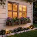 Novabright 24 Inch Wood Window Planter Box with L-Bracket,Wood Color, 3.6 x 6.5 x 5.3 inches