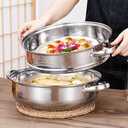Steamer for Cooking, 5.0 Quarts Stainless Steel Steamer Pot, 3-Tier Food Steam Pots with Lid for Cooking Vegetables, Seafood, Soups, Stews and Pasta, 11 x 8.9 inch