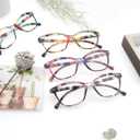 HEEYYOK 2.0 Reading Glasses Women Small Face 4-Pack Colorful Reader For Womens Cheaters Reading Ladies Lightweigth Flexible Spring Hinge