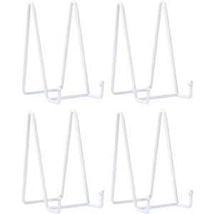 LIONWEI LIONWELI White Decorative Plate Stand Holder Picture Frame Stand Easel Display Stand (6 inch (4 pieces))