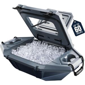 Floating Cooler  32 QT up to 60 Hours Amphibious Ice Chest - Kayak Camping Coolers for Lake, River, SUP, Fishing, Boat, Pool, Party, Beach & More (Navy Blue)