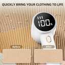 Fabric Shaver, Lint Remover Rechargeable, Electric Portable Sweater Defuzzer with 3 Speeds, 6 Leaf Blades, Digital LED Display to Remove Pilling for Clothes, Furniture, Sweater, Couch, Blanket (White)
