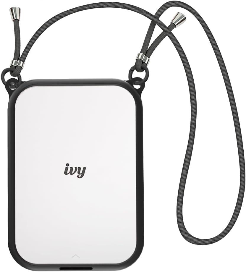 2 x Silicone Case for Canon Ivy 2 Mini Photo Printer with Neck Strap Lanyard, Anti-Scratch Slim Fit Lightweight Protective - Black