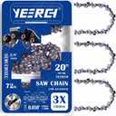 20 Inch Chainsaw Chain 3/8" Pitch .050" Gauge 72 Drive Links Semi-Chisel, 20 Chainsaw Chain Replacement for Stihl Chainsaw Chain 20 Inch & Husqvarna 20 Inch Chain, Fits Husqvarna 455 Rancher (3 Pack)