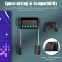 Metal Wall Mount Compatible with Nintendo Switch 2/1/OLED, Switch 2 Wall Mount Kit with Controller Holder, 12 Game Card Holders and 2 for Joy Con Brackets, Safely Store Switch 2 Near TV