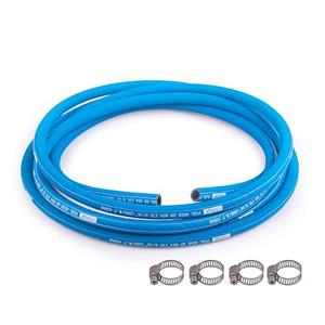 CNRAQR 5/16” Fuel Line Hose 15FT High Pressure Fuel Hose 400PSI 2.8Mpa NBR Rubber and CR Neoprene EN854-1TE for Automotive Fuel Systems Engines (Attached Hose Clamp)
