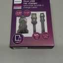 Phillips Dual USB Car Charger With USB A/USB C Charge Cable