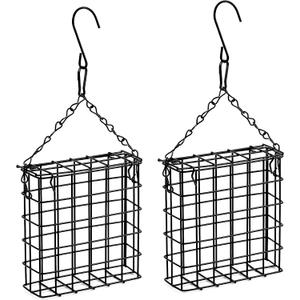 2Pcs Suet Bird Feeders, Outdoor Garden Cages for Outside Hanging, Single Suet Cake, One Suet Capacity