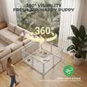 Dog Playpen Indoor - 24" Height 10 Panel Diamond Mesh Chew Resistant Puppy Playpen, Tool-Free Assembly, Dog Exercise Pen Indoors for Puppies and Small Dogs&Pets, Portable White Metal Dog Pen