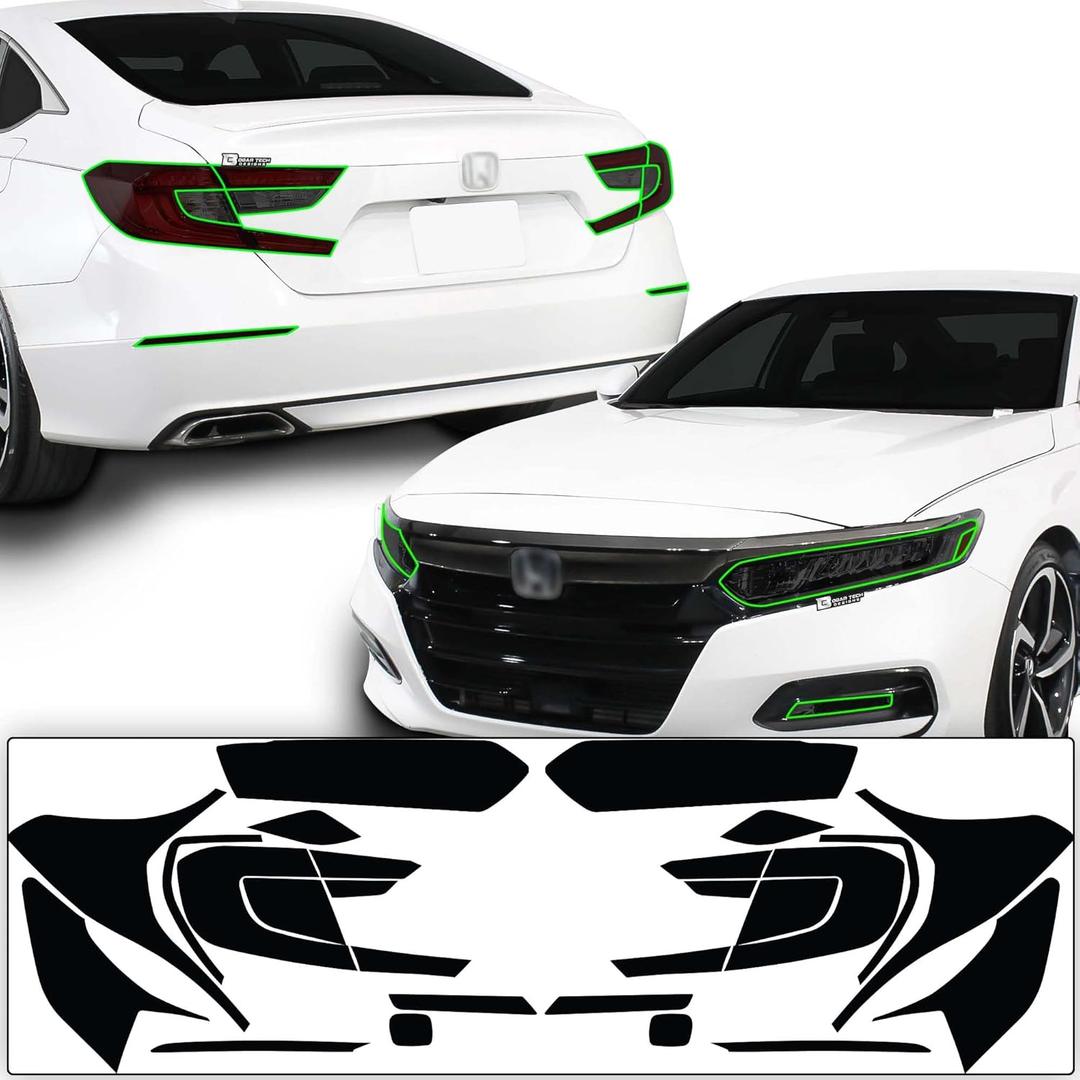 BOGAR TECH DESIGNS - Precut Complete Head Light Tail Light Tint Kit Compatible with Honda Accord 2018-2022, Dark Smoke