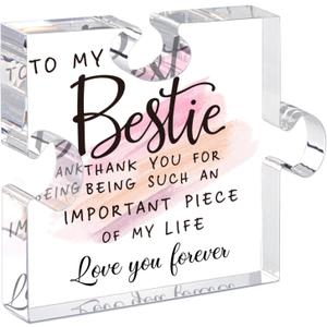 Bestie Gifts for Women Friendship - 0.6" Thickness Acrylic Puzzle & Gift Box,Gifts for Friends Female,Friend Keepsake for Women Birthday,Bff Soul Sister Work Bestie Gift for Thankgiving Present