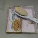 Baby Hair Brush Set for Newborns - Soft Goat Bristle Wooden Baby Brush and Comb Set Newborn Grooming Kit for Cradle Cap, Durable & Gentle, Boy, Girl Infant Essentials Care Kit (Regular, Frost)