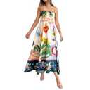 Pdxnyxx Flower Summer Maxi Dress 2024 Colorful Dress A Line Patterned Boho Dresses Graphic Tropical Maxi Dress (Style-1, M, Medium)