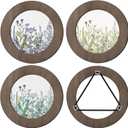 Weysat 4 Pcs 6 Inch Wood Embroidery Hoop Frame Round Wooden Embroidery Wood Display Frame Circle for Finished Cross Stitch Hoop DIY Art Craft Sewing Ornaments