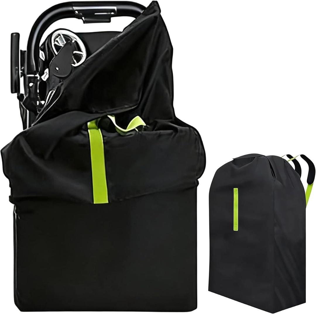 Mootikar Stroller Bag for Airplane, Airplane Travel Essentials, Stroller Cover for Air Travel, Gate Check Bag, Padded Car Seat Travel Bag Backpack for Airplane46" H x 21" W x 13" D,Black