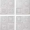 Nuanchu 40 Pcs 13.8 x 13.8 Inch Foam Drop Ceiling Tiles Peel and Stick White 3D Wall Panels, 26-105.5 sq. ft Adhesive Glue up Waterproof Wallpaper for DIY Office Home (Various Styles)