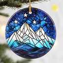 Christmas Ornaments, Dodosky 2.8in Ceramic Night Court Ornament, Xmas Decor, Christmas Tree Ornaments, Xmas Decorations for Tree, Holiday Ornament, Gift Ideas, Starlight Lover Gift, Gifts for Friend