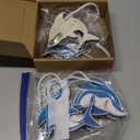 Vesici 4 Pcs Cartoon Shark Wall Hooks Nautical Sea Wall Mounted Key Holder Summer Rustic Bathroom Shark Hook Decor for Living Room Decorative Clothes Hat Key Towel Animal Theme Decorations