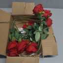 12 Red Roses Bouquet, Fake Roses with Stems, Rose Artificial Flowers, Valentines Day Flower, Fake Velvet Silk Rose Bulk Faux Flower for Anniversary Arrangement, Artificial Floral Wedding Decor