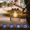 Solar Lanterns Outdoor Waterproof, Metal Hanging Solar Light for Outside Garden Patio Porch Table, Outdoor Decorative Lantern with Bright Warm White Light