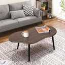 Modern Coffee Tables for Living Room Cloud Shape Center Table Industrial Irregular Wood Grain Table Top Coffee Table, Rustic Brown Unique Furniture for Living Room Home, 39.5 inches x 20 inches x 16.5 inches