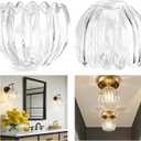GO&SO Small Glass Clear Tulip Lamp Shades Set of 2 Flower Art Blown Pendant Lamp Shade,1.65" Top x 4.33" Diameter x 4.13" Height,1.58lb,Mini Replacement Lamp Shade for Table,Wall Lamp Chandelier Decor