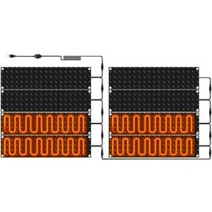 Riakrum 8 Pcs Heated Snow Melting Mats Outdoor, 10 x 30 in Winter Anti-Slip Heated Rubber Mat for Walkways Decks and Sidewalks, Electric Snow and Ice Melting Pads Connection with 9.84 ft Power Cord