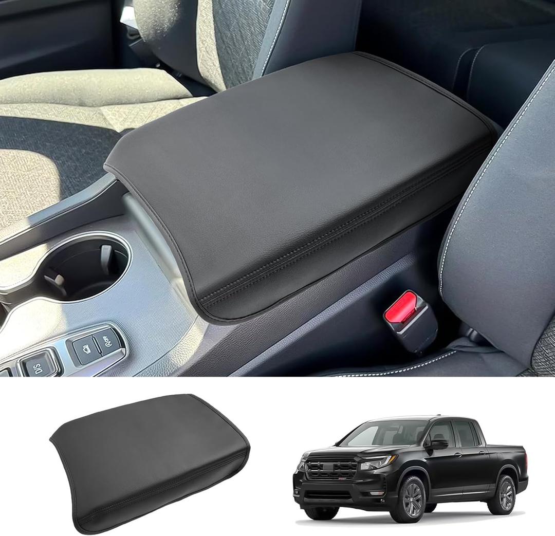 2024 2025 2026 Ridgeline Center Console Cover for Honda Ridgeline (Sport/RTL/TrailSport/Black Edition), Waterproof&Comfy Leather Armrest Cover 2026 2025 Ridgeline Accessories