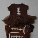 Petitebella Rugby Print Brown Bodysuit Brown Baby Dress Leg Warmer Nb-18m (6-12 Months)