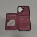 Vinich for iPhone 17 Wallet Case with Card Holder, RFID Blocking Credit Slots Kickstand Shockproof Phone Cover Fit for iPhone 17 6.3" Wine Red