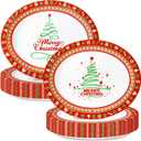 Oigco 30 Count Christmas Paper Plates, Large 9" X 11" Xmas Disposable Dinnerware for Holiday Parties, Christmas Party Supplies Decoration