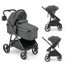 Gromast 3-in-1 Baby Stroller, Convertible Stroller for Newborn Infant Toddler with Reversible Seat, UPF 50+ Canopy & Cup Holder - Gray